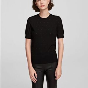 𝅺💥KARL Lagerfeld Broderie Chimique Knit Top💥